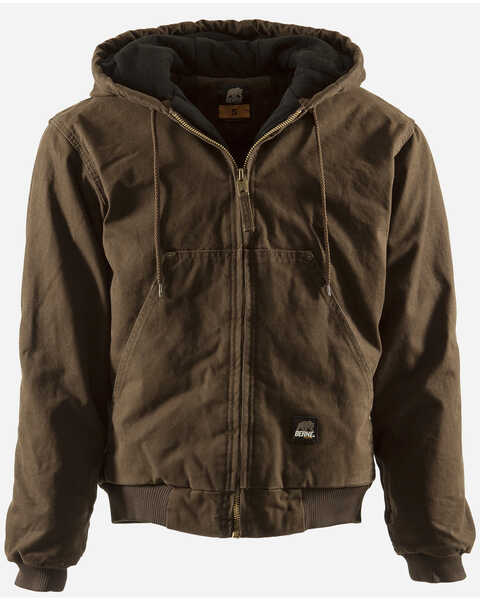 Image #1 - Berne Original Washed Hooded Jacket - Quilt Lined, , hi-res