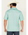 Image #4 - Cinch Men's ARENAFLEX® Fish Print Short Sleeve Performance Polo, Turquoise, hi-res