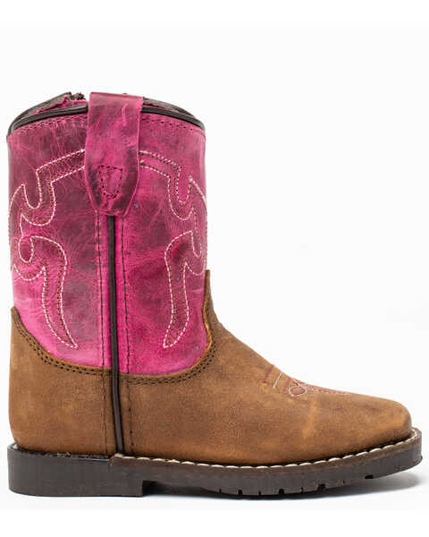 Image #2 - Shyanne Infant Girls' Top Western Boots - Round Toe, Brown/pink, hi-res