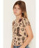 Image #2 - Shyanne Girls' Western Cutie Printed Short Sleeve Graphic Tee, Khaki, hi-res