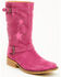 Image #1 - Dingo Little Girls' Blacklist Star Inlay Harness Boots - Square Toe, Pink, hi-res