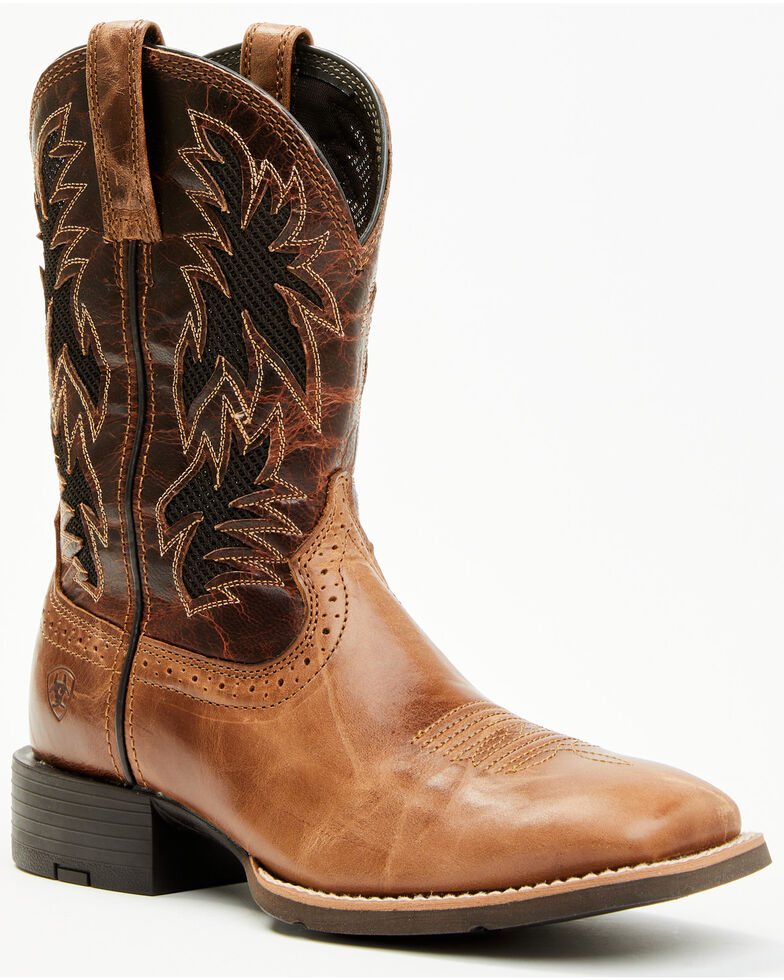 Ariat Men's Sport Cool VentTEK Western Boots - Wide Square Toe | Sheplers