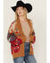 Image #2 - Wrangler Women's Southwestern Print Boyfriend Cardigan, Chocolate, hi-res