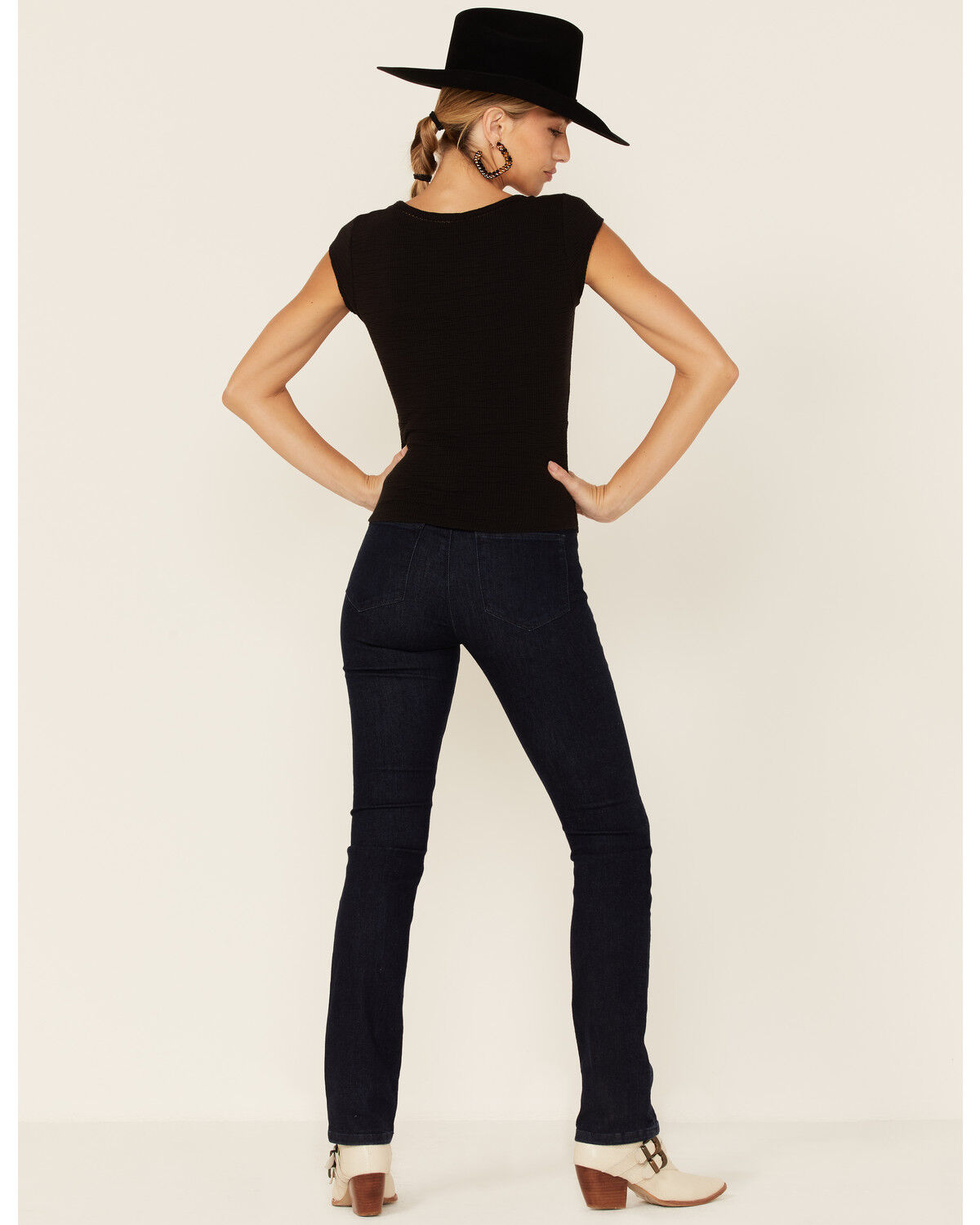 Image #4 - Lola Jeans Women's Dark Wash High Rise Straight Leg Jeans, Blue, hi-res