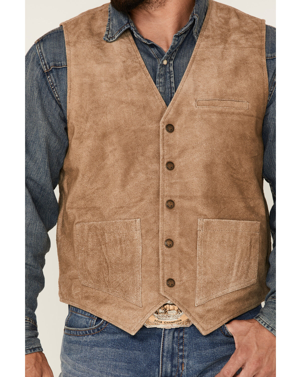 Moonshine Spirit Men's Tan Grasslands Button-Front Suede