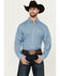 Image #1 - Wrangler Men's Classic Geo Print Long Sleeve Button-Down Western Shirt, Blue, hi-res