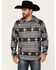 Image #1 - Rock & Roll Denim Men's Southwestern Print Hooded Sweatshirt, Black, hi-res