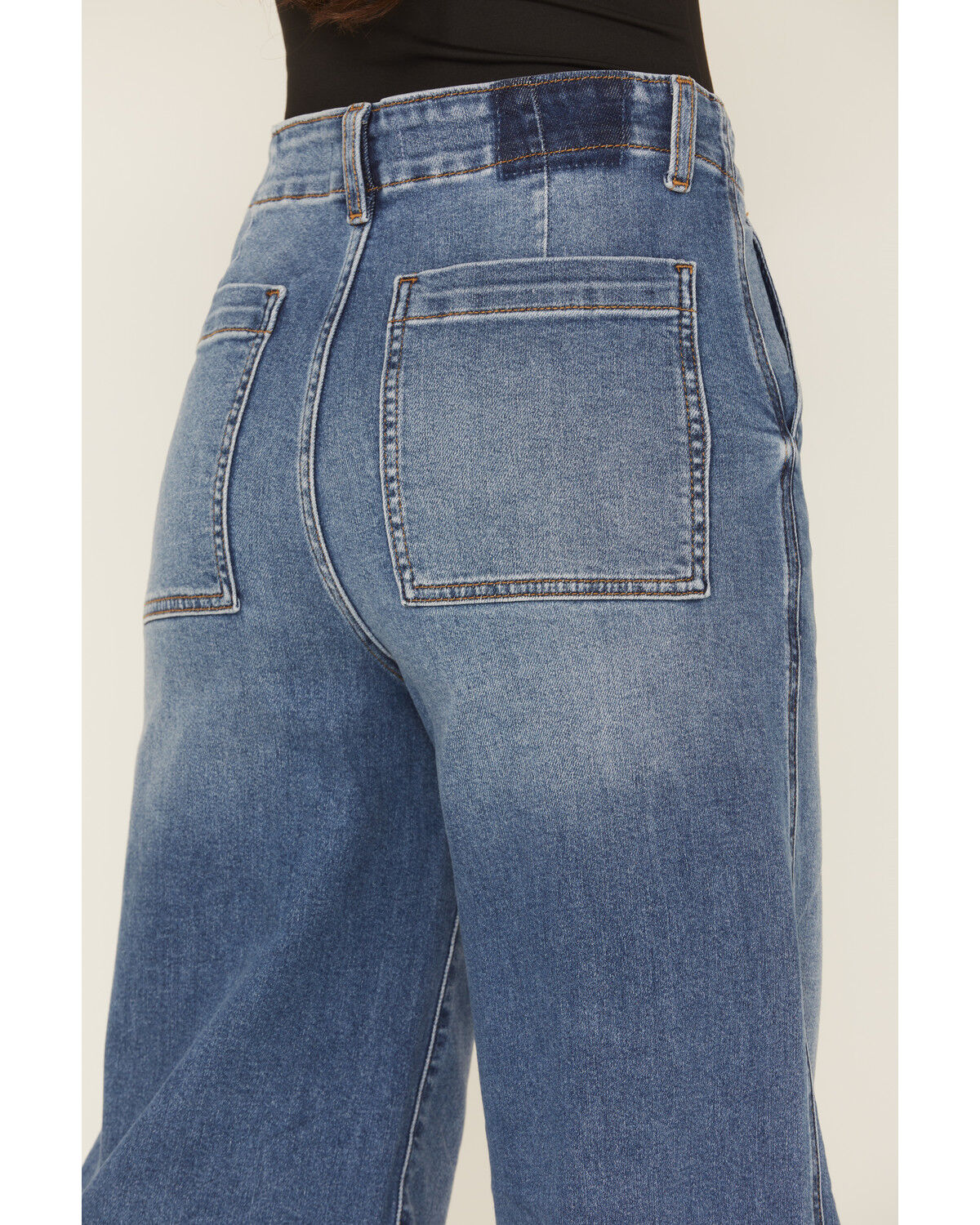 Image #4 - Daze Women's Far Out Medium Wash High Rise Trouser Denim Jeans, Medium Wash, hi-res