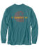 Carhartt Men's Spruce C Graphic Loose Fit Long Sleeve Work Pocket T-Shirt , Heather Blue, hi-res