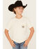 Image #1 - Sable Sky Boys' Howdy Short Sleeve Graphic T-Shirt, Cream, hi-res