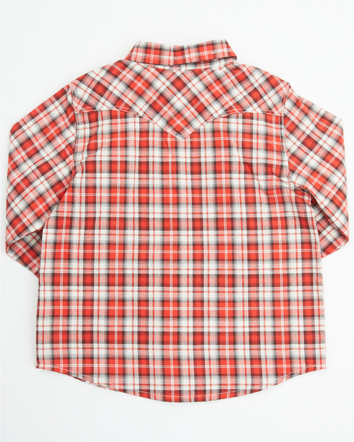 Image #3 - Wrangler Toddler Boys' Plaid Print Long Sleeve Snap Western Shirt, Red, hi-res