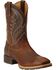 Image #2 - Ariat Men's Hybrid Rancher Western Performance Boots - Broad Square Toe, Brown, hi-res