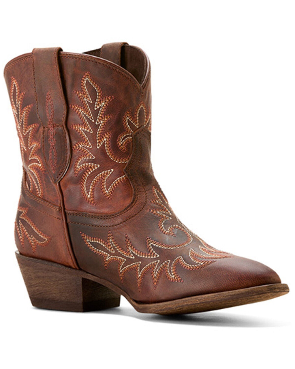 Image #1 - Ariat Women's Carlin Western Booties - Round Toe, Brown, hi-res