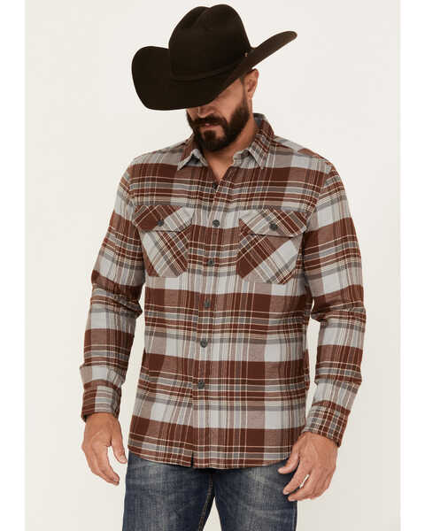 Image #1 - Pendleton Men's Burnside Plaid Print Long Sleeve Button-Down Flannel Shirt, Rust Copper, hi-res