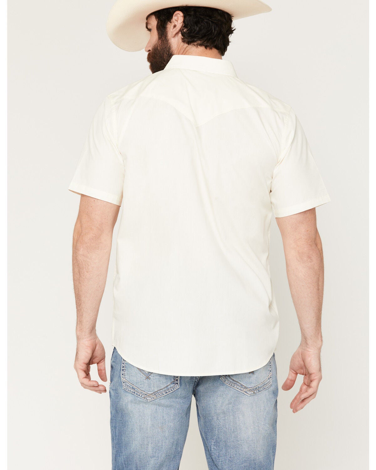 Image #4 - Moonshine Spirit&reg; Men's Mojave Southwestern Stripe Print Short Sleeve Snap Western Shirt, Ivory, hi-res