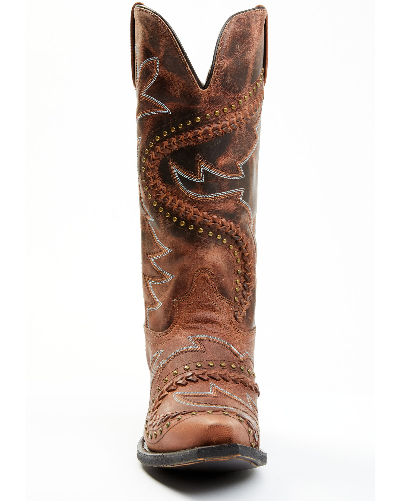 Image #4 - Laredo Women's Distressed Sidewinder Western Boots - Snip Toe, Tan, hi-res