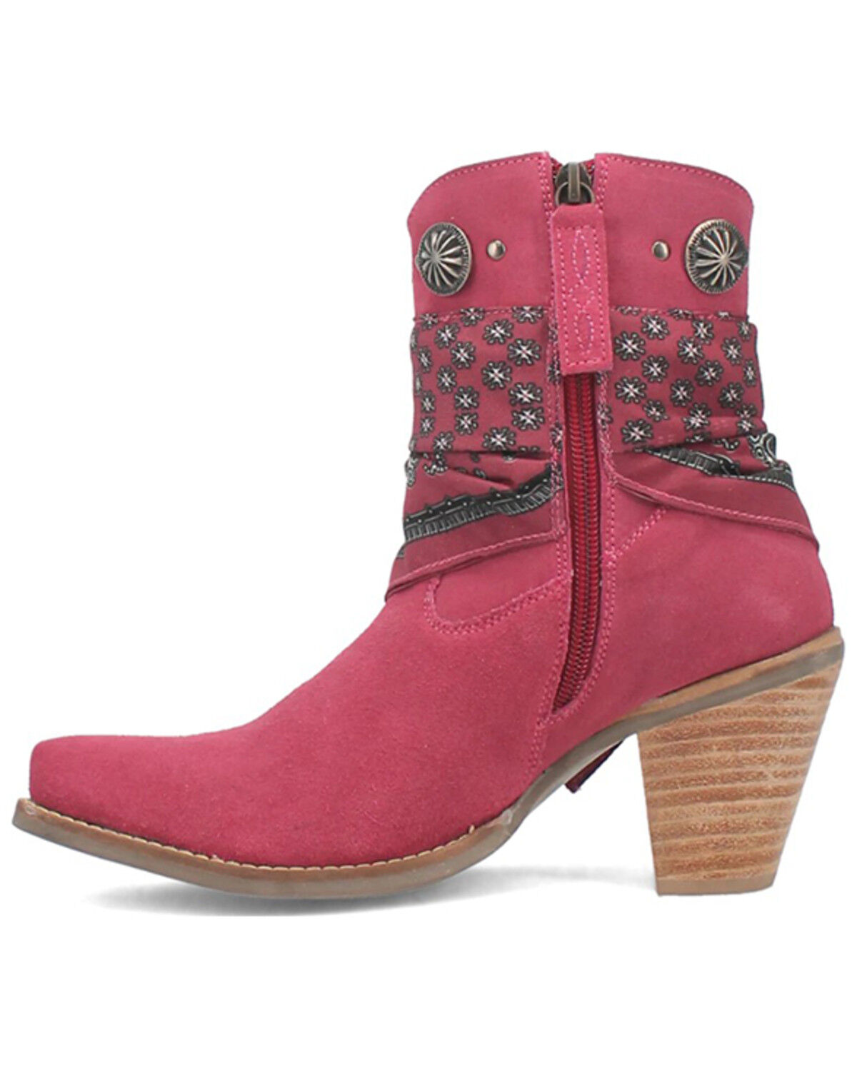 Image #3 - Dingo Women's Suede Bandida Western Booties - Round Toe, Bright Purple, hi-res