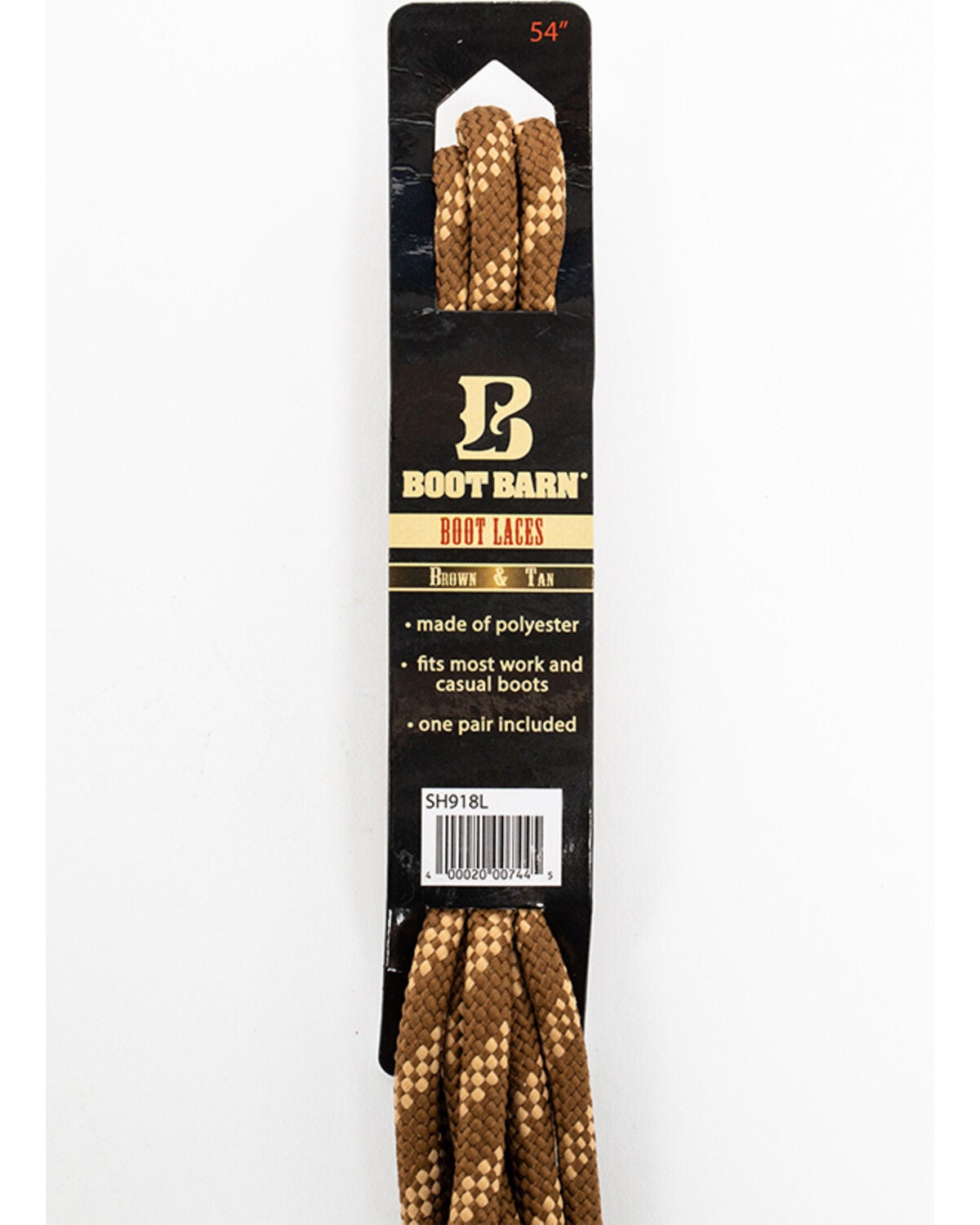 BB Ranch 54" Brown & Tan Boot Laces, Brown, hi-res
