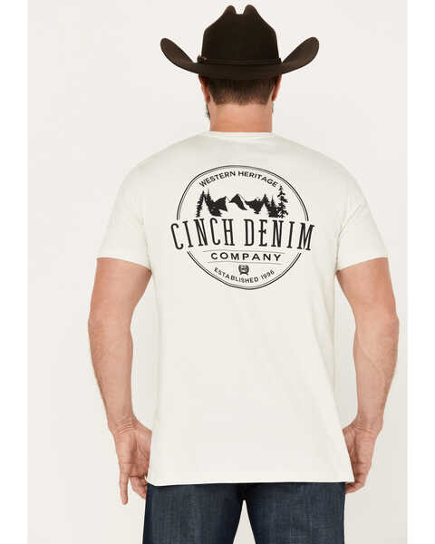 Cinch Men's Logo Short Sleeve Graphic T-Shirt, Cream, hi-res