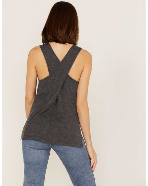 Cleo + Wolf Women's Crossover Back Tank Top, Grey, hi-res