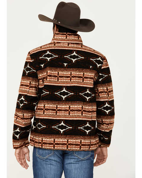 Image #4 - Rock & Roll Denim Men's Southwestern Print Berber Jacket, Rust Copper, hi-res