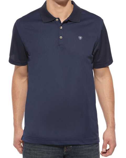Ariat Men's Tek Short Sleeve Polo Shirt, Navy, hi-res