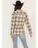 Image #4 - Stillwater Supply Women's Plaid Print Sherpa Lined Shacket, Cream, hi-res