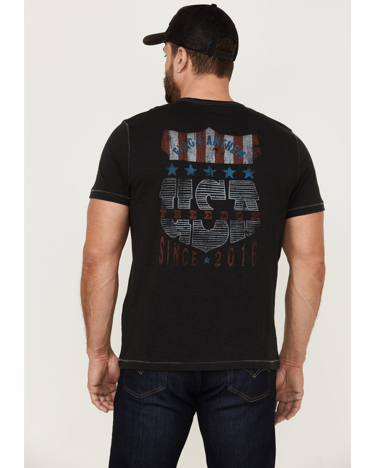 Image #4 - Flag & Anthem Men's Freedom Shield Graphic T-Shirt, Black, hi-res