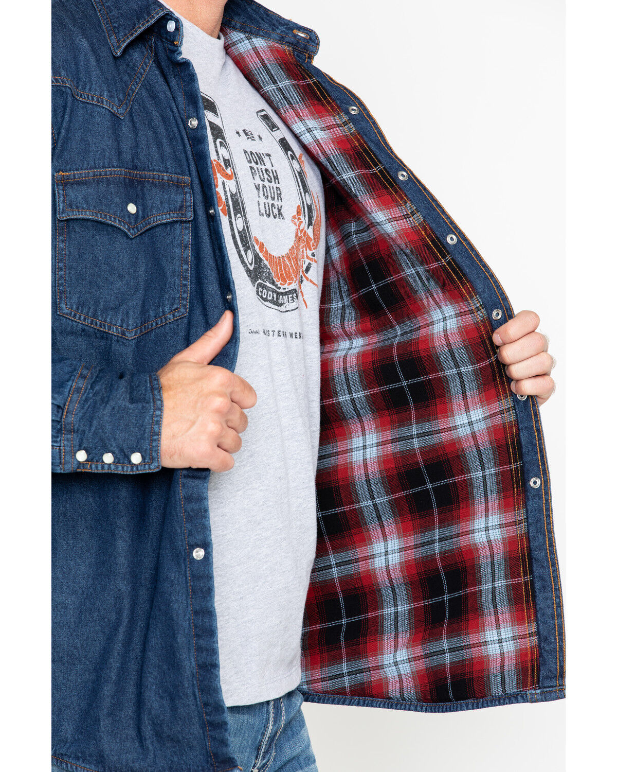 flannel lined denim shirt jacket