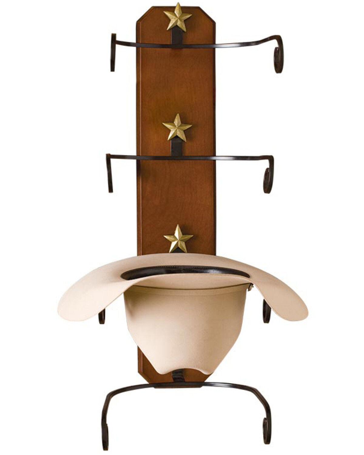 Image #1 - BB Ranch® Birch Wood Cowboy Hat Rack, Brown, hi-res