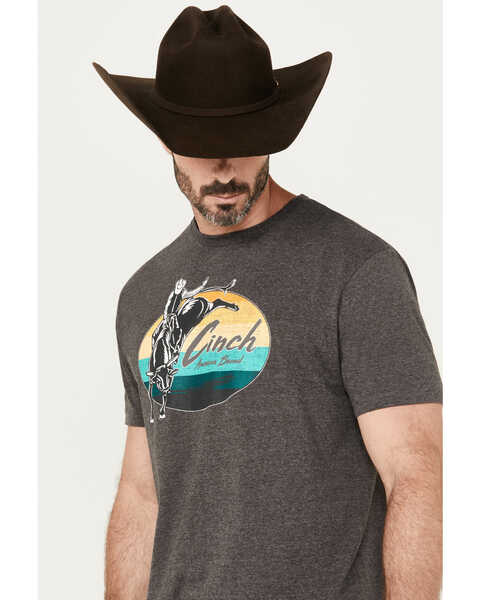 Image #2 - Cinch Men's Cowboy Short Sleeve Graphic T-Shirt, Charcoal, hi-res