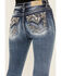 Image #2 - Miss Me Women's Dark Wash Mid Rise Stretch Bootcut Jeans, Dark Wash, hi-res