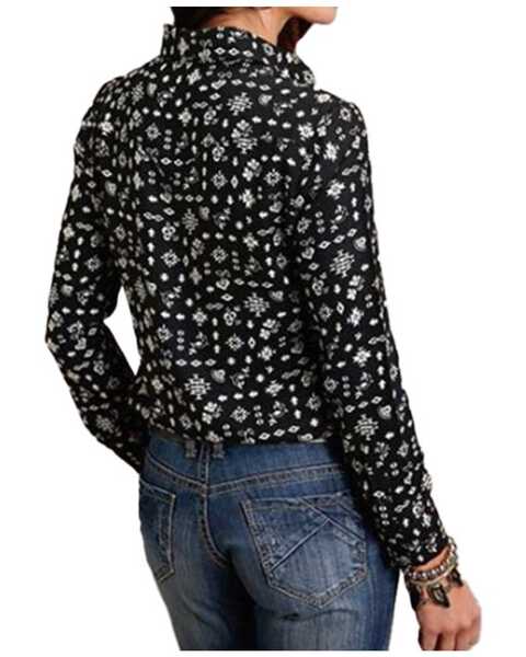Image #2 - Stetson Women's Southwestern Print Long Sleeve Snap Western Shirt, Black, hi-res