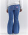 Image #4 - Wrangler&reg; X Barbie&trade; Girls' Medium Wash Mid Rise Pink Patch Stretch Flare Jeans, Medium Wash, hi-res
