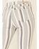 Image #3 - Cello Women's Striped Raw Hem Flare Jeans, Ivory, hi-res