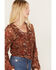Idyllwind Women's McCoy Meshed Lace-Up Top, Brown, hi-res