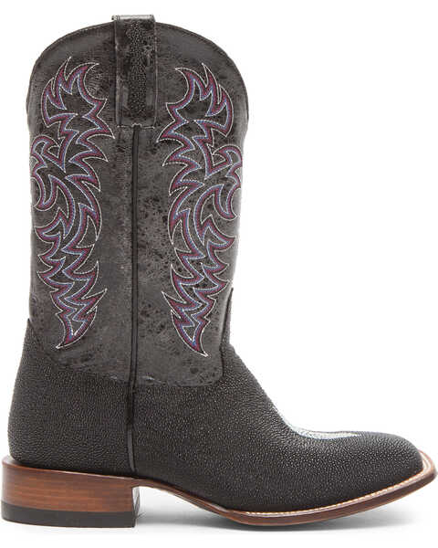 Cody James Men's Embroidered Stingray Exotic Boots - Broad Square Toe, Black, hi-res