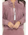 Image #3 - Idyllwind Women's Brook Embroidered Fringe Suede Jacket, Orchid, hi-res
