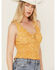 Image #2 - Bila Women's Ditsy Floral Print Cropped Tank Top  , Orange, hi-res