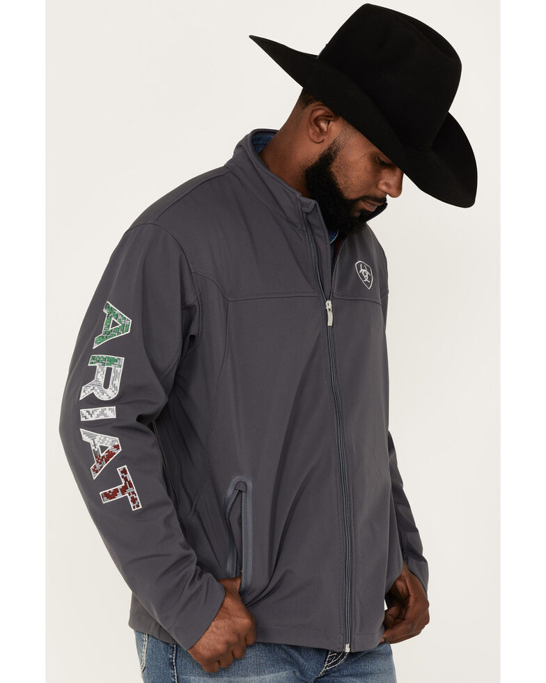 Ariat Men's Team Mexico Thunderbird Zip-Front Softshell Jacket , Black, hi-res