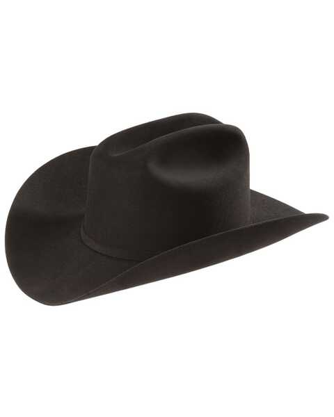 Larry Mahan Men's 6X Fur Felt Western Hat, Black, hi-res