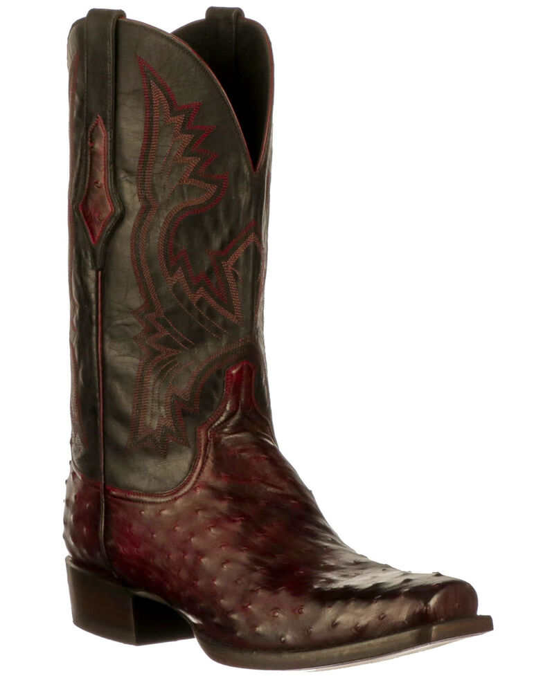 Lucchese Men's Cliff Western Boots - Wide Square Toe, Black Cherry, hi-res