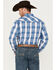 Image #4 - Cowboy Hardware Men's Hombre Plaid Print Long Sleeve Pearl Snap Western Shirt, Blue, hi-res