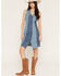 Image #1 - Wrangler Women's Patchwork Vest Mini Dress, Blue, hi-res