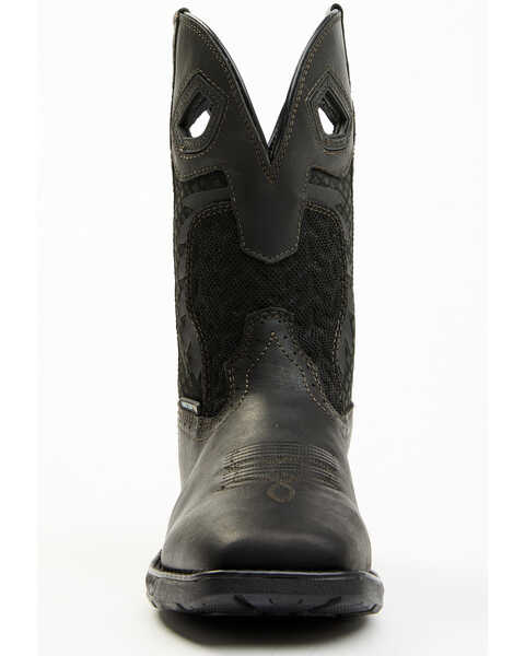 Image #4 - Double H Men's Shadow Waterproof Roper Boots - Broad Square Toe, Black, hi-res