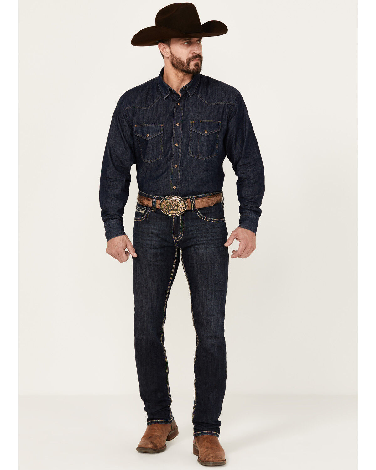 Image #2 - Rock & Roll Denim Men's Dark Wash Rifle Reflex Skinny Stretch Denim Jeans, Dark Wash, hi-res