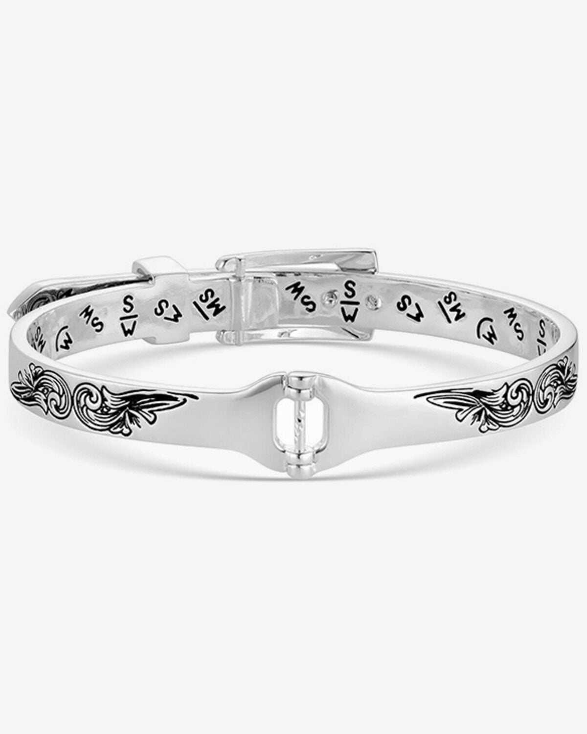 Image #2 - Montana Silversmiths Women's True West Buckle Bracelet, Silver, hi-res