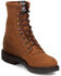 Justin Men's Conductor 8" Lace-Up Work Boots - Soft Toe, Brown, hi-res