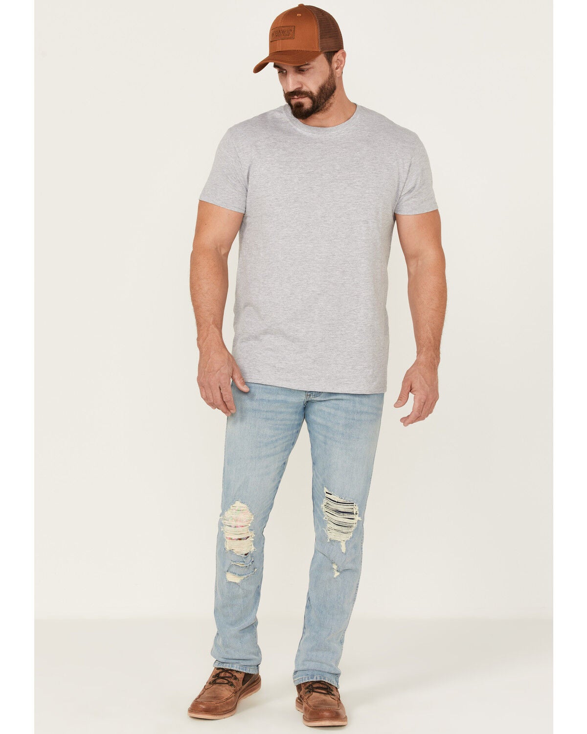 Wrangler X Fender Men's Greensboro Cowboy Rockstar Relic Distressed Regular Straight Jeans, Indigo, hi-res