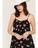 Image #2 - Wild Moss Women's Floral Print Hanky Hem Mini Dress, Black, hi-res